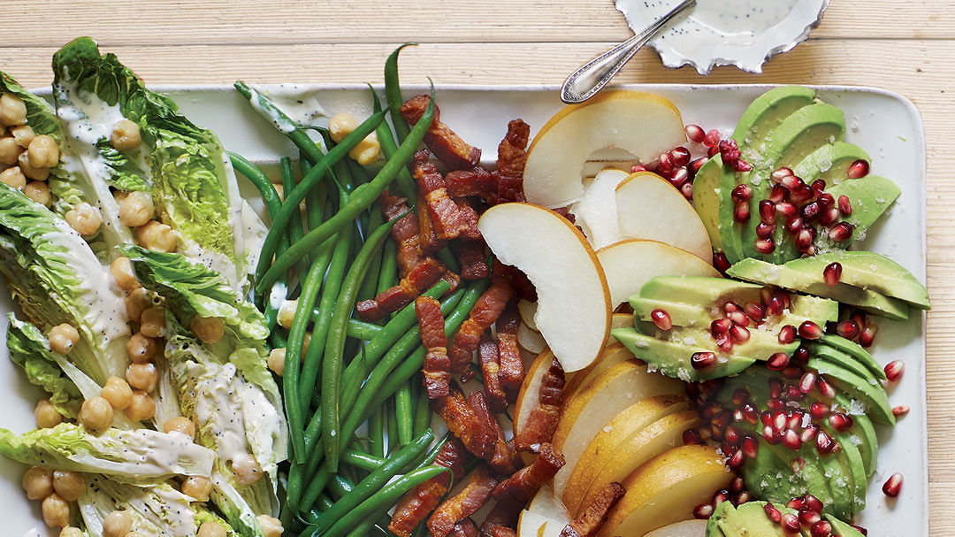 Winter Fruit Cobb Salad with Lemon-Poppyseed Dressing